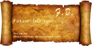 Fetzer Dénes névjegykártya